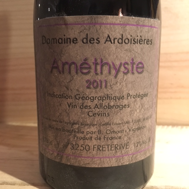 Vin Rouge Savoie Améthyste Domaine des Ardoisières IGP Vin des Allobroges 2011