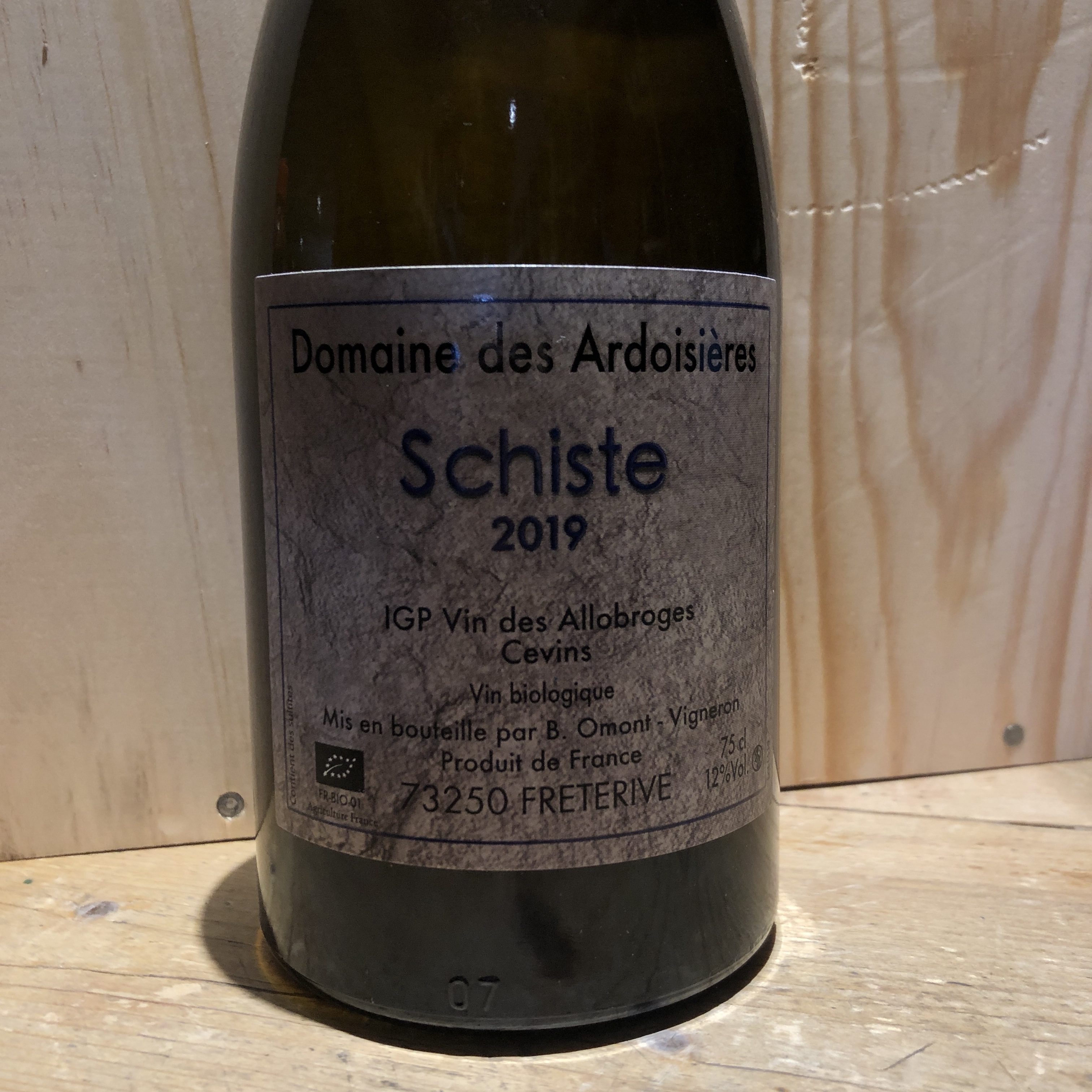 Vin Blanc Schiste Domaine des Ardoisières IGP Allobrogie Brice Omont 2019 BIO