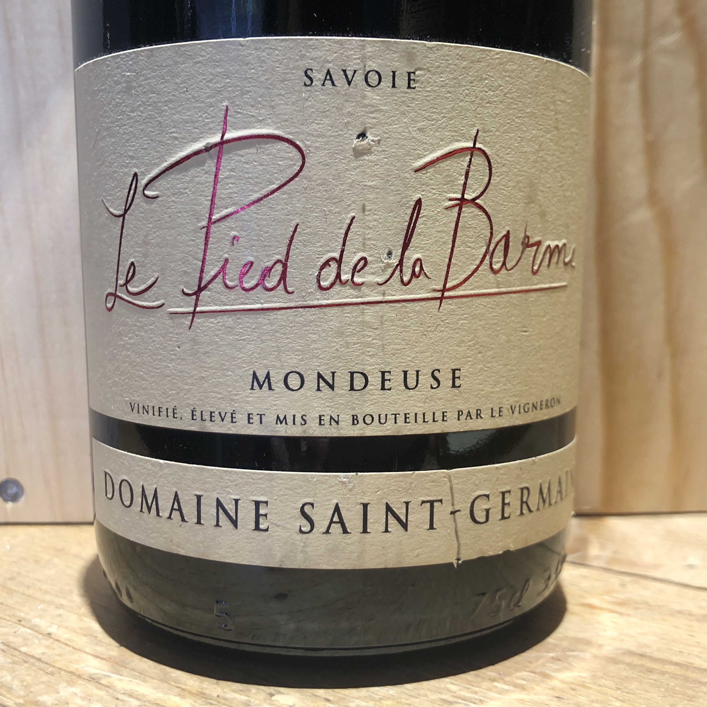 Vin Rouge Savoie Bugey Mondeuse Le Pied De la Barme Domaine Saint Germain 2016 75 cl
